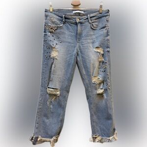 ZARA pearls and stones jeans